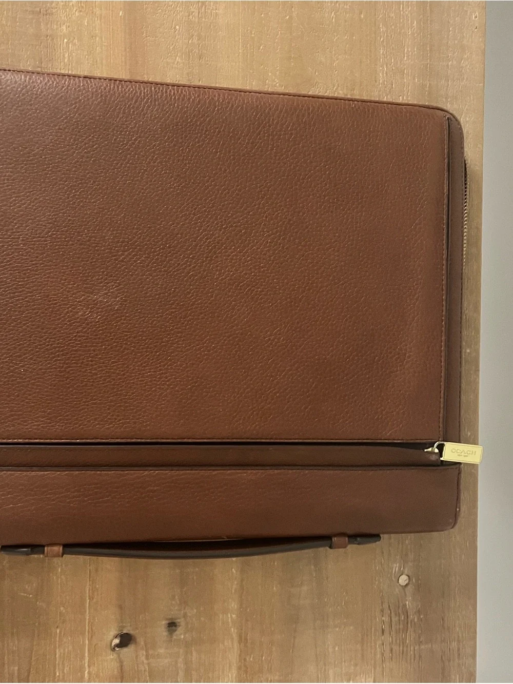 Coach Brown Leather Zip Portfolio Briefcase